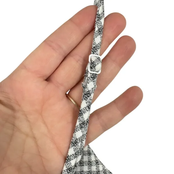 Wilfred Aritzia Size 2 Gingham Mini Dress Black White Checkered Spaghetti‎ Strap - Image 8