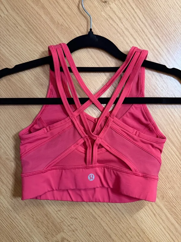 Lululemon Women's Pink Strappy Sports Bra - Comfortable Support - Image 2