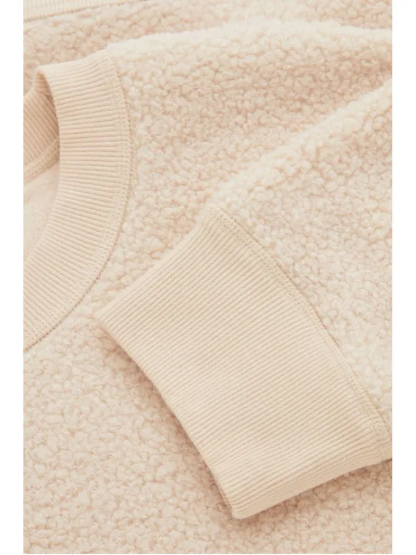 COS Sweatshirt Women Medium Sherpa Fleece Teddy Pullover Oversized Crewneck - Image 7