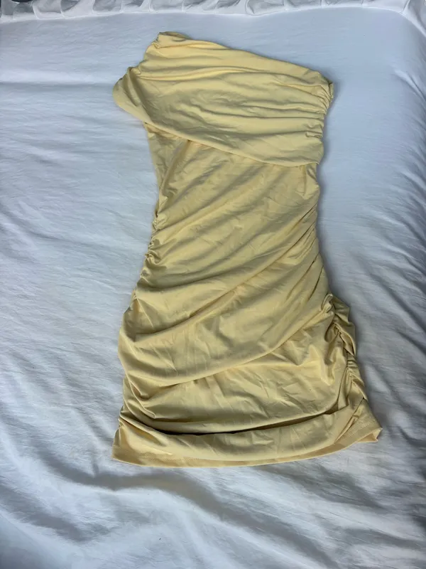 Boutique one shoulder Yellow Dress - Image 3