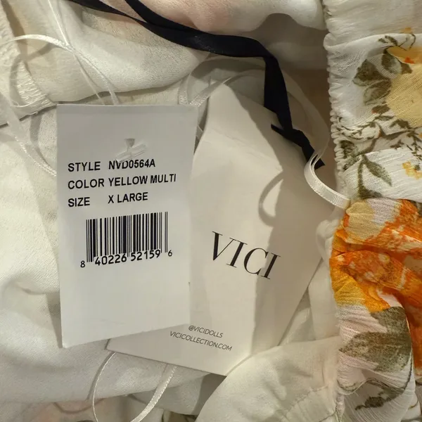 VICI Floral Long Sleeve Cutout Chiffon Babydoll Dress NWT Size XL‎ - Image 10