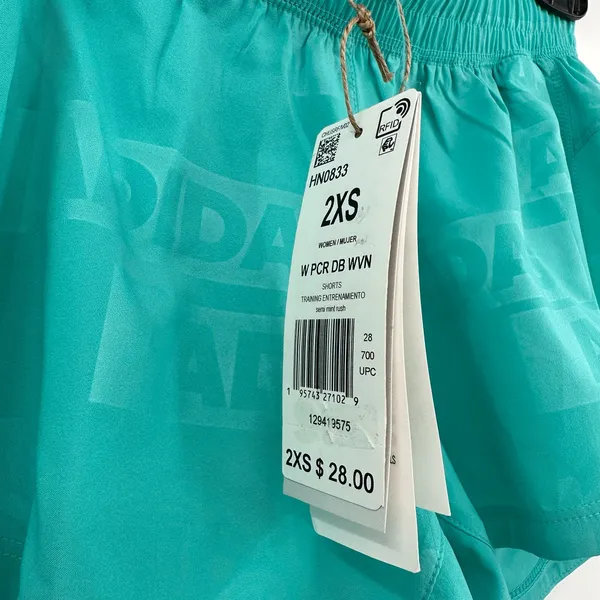 Adidas size 2XS athletic shorts‎ new with tags blue teal green elastic waist - Image 4