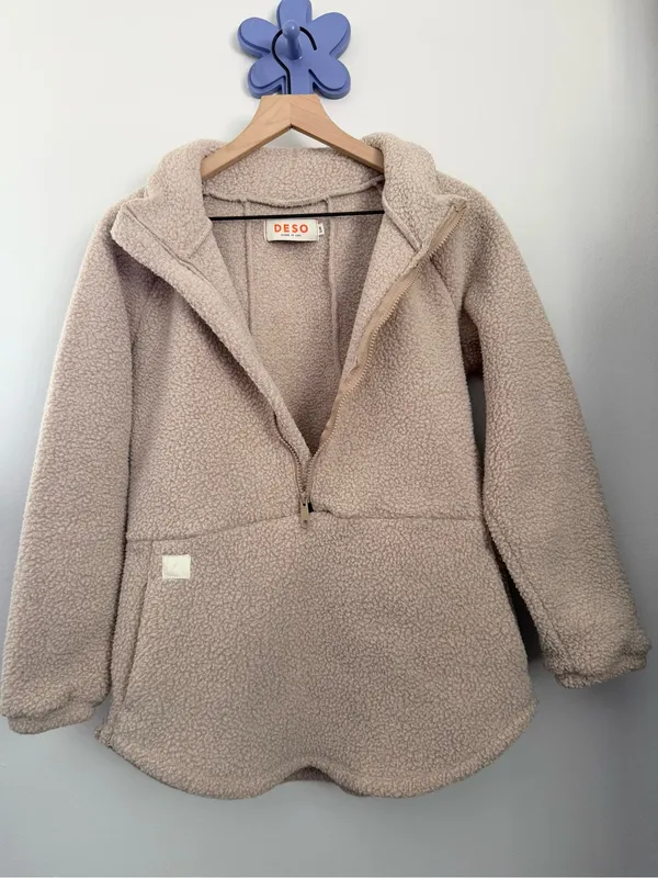 Deso Small Batch 1/2 Zip Fleece Pullover Beige Outdoor Fall Winter - Image 5