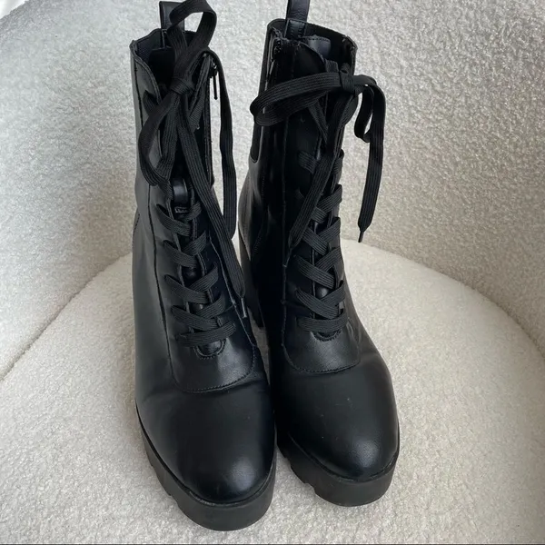 Rouge Helium Black Platform Boots 10 40 - Image 7