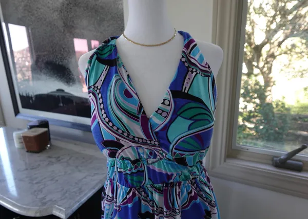 Halter swirl print maxi sun dress - Image 2