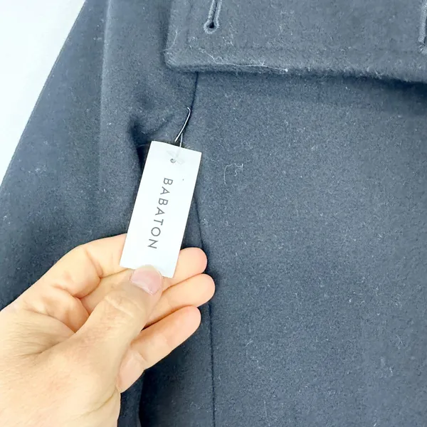 Aritzia Babaton Walton Wool Coat Size XS NWT Black Long Minimalist Classic - Image 4