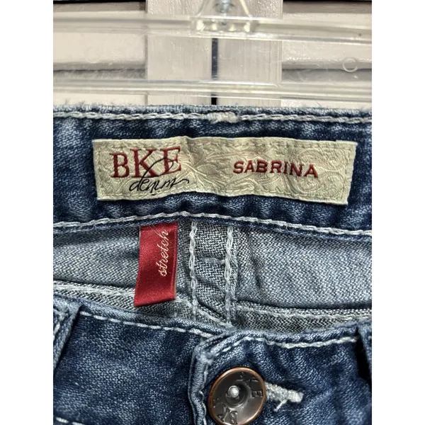 BKE Denim Sabrina Med Bootcut Jeans Pockets Embroidered Size‎ 26x31.5 Low Rise - Image 2