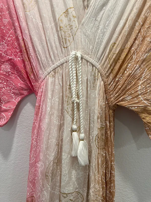Zurly Ombré Pink Boho Maxi Dress One Size Fits Up to XL - Image 2