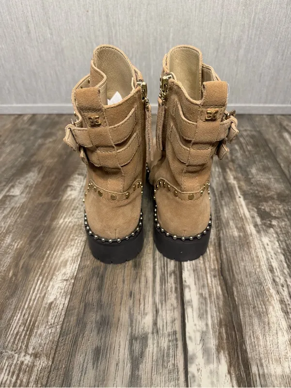 Sam Edelman Taupe Suede Studded Lace-Up Ankle Boots Size 8.5 - Image 11