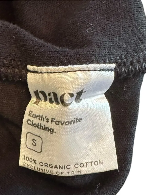 Pact Black Organic Cotton Hooded Airplane Dress Sleeveless Midi Size Small - Image 6