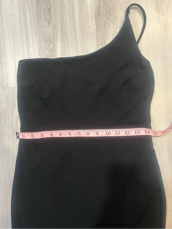 Windsor Black One-Shoulder Slit Evening‎ Gown - Image 7