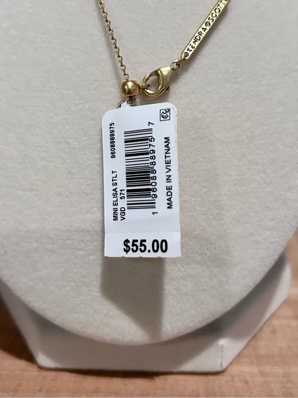 NWT Kendra Scott Mini Elisa Vintage Gold Satellite Short Pendant - Image 5
