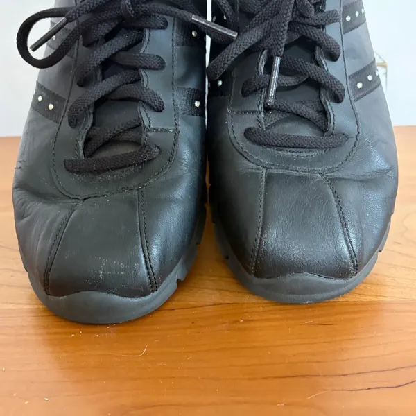 Skechers Womens Black Rhinestone Stripe‎ Sneakers Low Top Athletic Shoes 22420 - Image 4