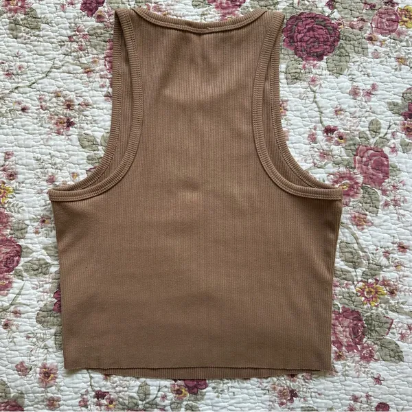 Princess Polly Selena Ribbed Brown Tank - Image 2