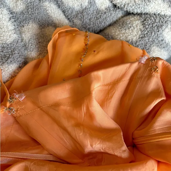 Orange Beaded Maxi Dress Size M - Image 7