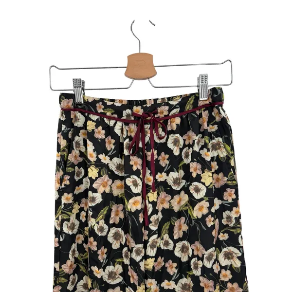 Bed To Brunch Floral Wide Leg Crop Pull‎ On Lounge Pajama Pants Boho XS - Image 3