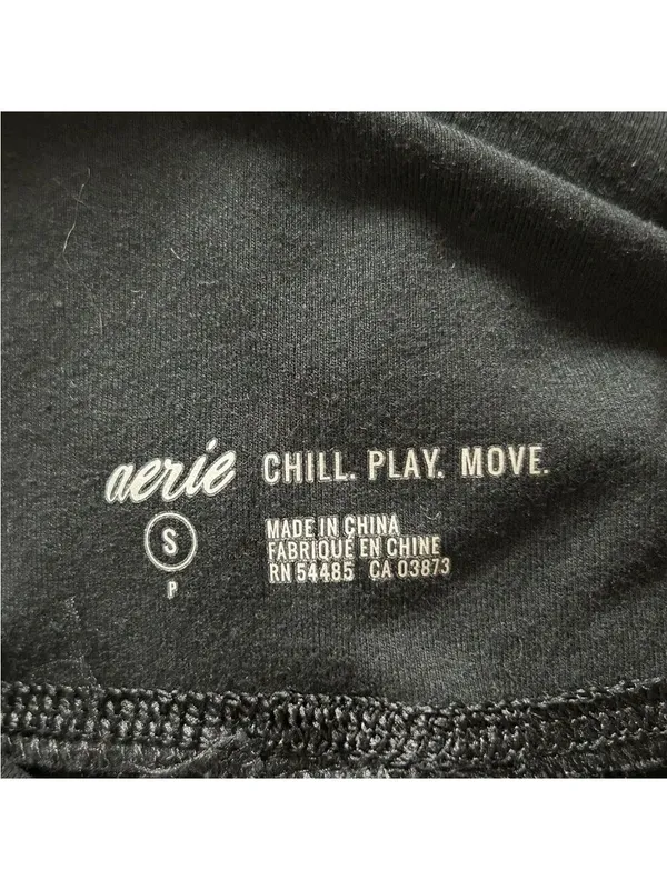 Aerie Chill Play Move Black Leggings Side Slits Small - Image 3