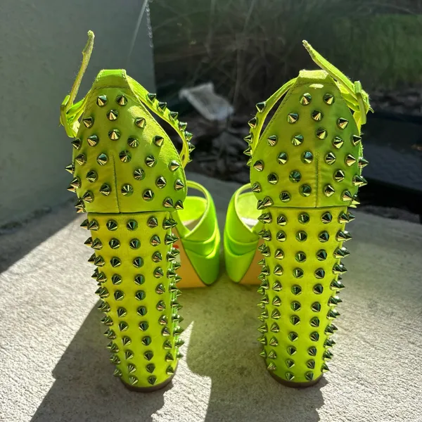 Azalea Wang Spike Platform Heels Green Size 8.5 - Image 2