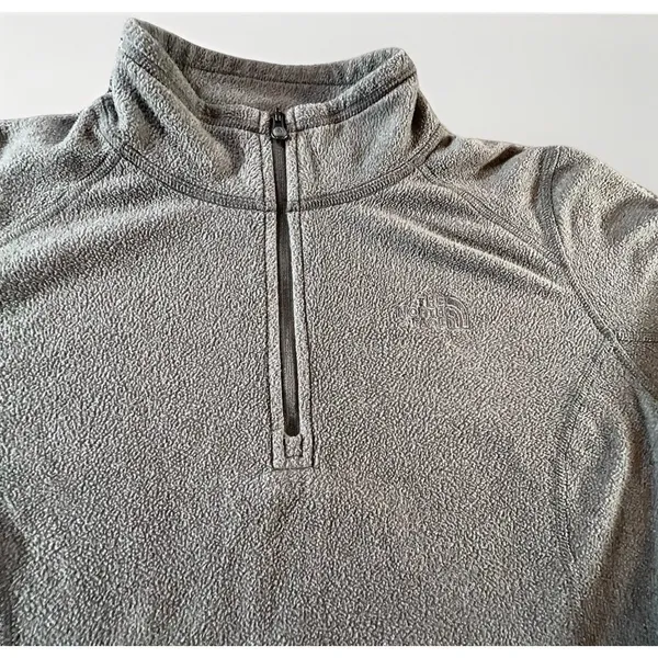 The North Face Women's‎ TKA 100 Glacier Fleece Gray ¼ Zip Pullover M Lightweight - Image 3