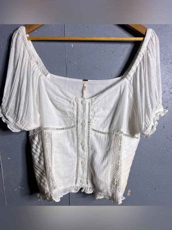 Free People Bali Alana Top and Pant Cloud Dancer Combo Set in size XL. - Image 11