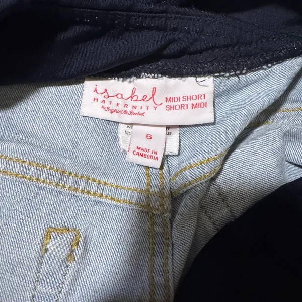 Ingrid & Isabel Midi Maternity Jean Shorts - Image 3