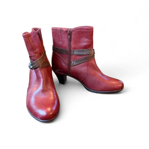 Rockport Cobb Hill Women’s Leather Ankle Boots – Size 7M | Wine/Burgundy - Image 8