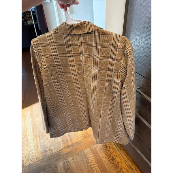 Liverpool Los Angeles women's blazer dijon gold and brown plaid knit 1XL - Image 3
