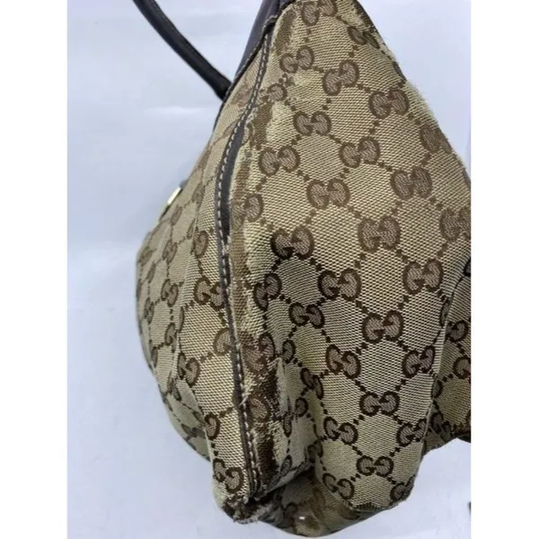 Gucci tote all over logo beige brown jacquard fabr - Image 6