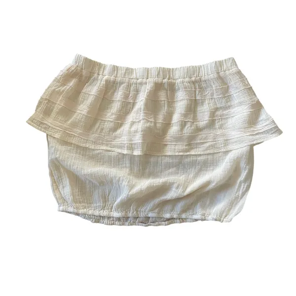 YOUNG FABULOUS & BROKE Boho Bubble Caicos Cream Tube Top Beachwear Cotton XS - Image 2