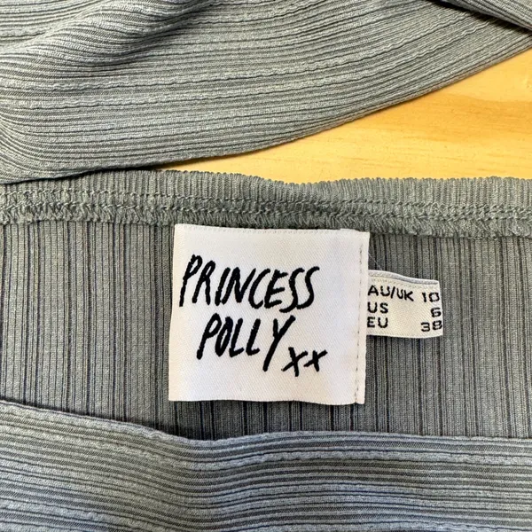 Princess Polly Ribbed Twist Front Tube Top Grey Bandeau US 6 Party‎ Minimalist - Image 4