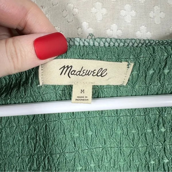 Madewell‎ Green Crinkled Button Up Cardigan - Image 3