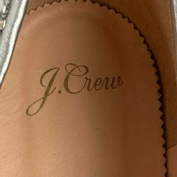 J.Crew Womens Silver Sequin Pointed Toe Slip On Flats Shoes Size 9 - Image 6