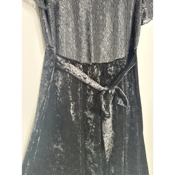 Vintage 1990s Ms. Choice Black Lace & Velvet Maxi Dress Made in USA large - Image 14