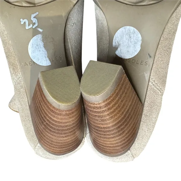 Aerosoles Booties Womens Size 6 Beige Leather Lido Ankle Cone Heel Stretch - Image 9