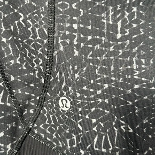 Lululemon Daily Practice Jacket Womens 4 Black Gray Print Hooded Full Zip‎ - Image 8