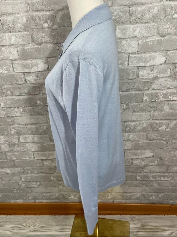 J. Crew Pale Blue Merino Wool Polo Sweater - Image 2