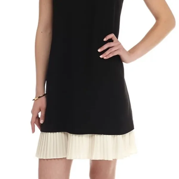 Nanette Lepore Navy Blue‎ Shift Dress Lace Peter Pan Collar Pleated Hem Womens 4 - Image 11