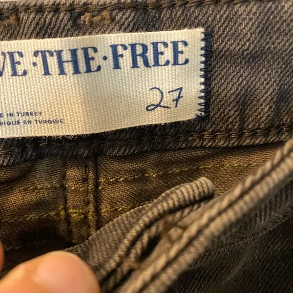 People Vector Moto Mid Rise Flare Jeans SZ 27 Stonewashed Black - Image 6