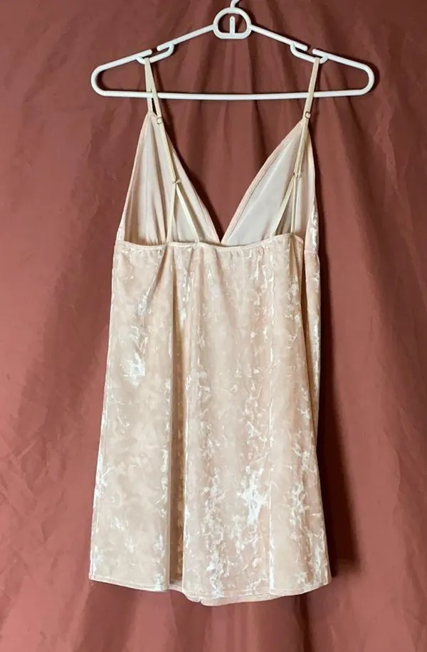 Chealsea28 Baby Pink Velvet Mini Cami Dress - Image 3