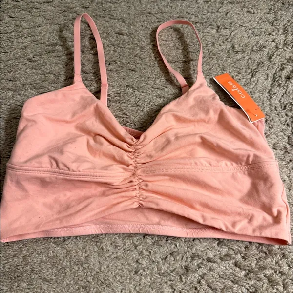 Colsie Balletcore Pink Cozy Wrap Top, Bralette, & Ribbed Jogger Set - size XL - Image 10