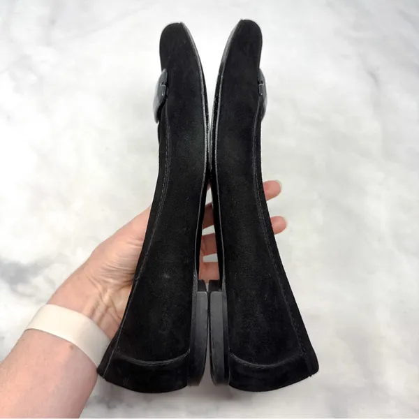 FENDI Vintage Jewel Suede Leather Square Toe Ballerina Ballet Flat Shoe Y2K 37.5 - Image 7