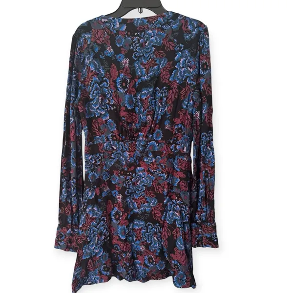 Free People Dark Floral Empire Waist Mini Dress Size 4 - Image 2