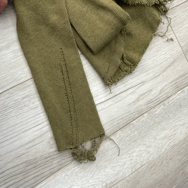 Free People Top v neck distressed knit come and get it womens Green xsmall boho - Image 6