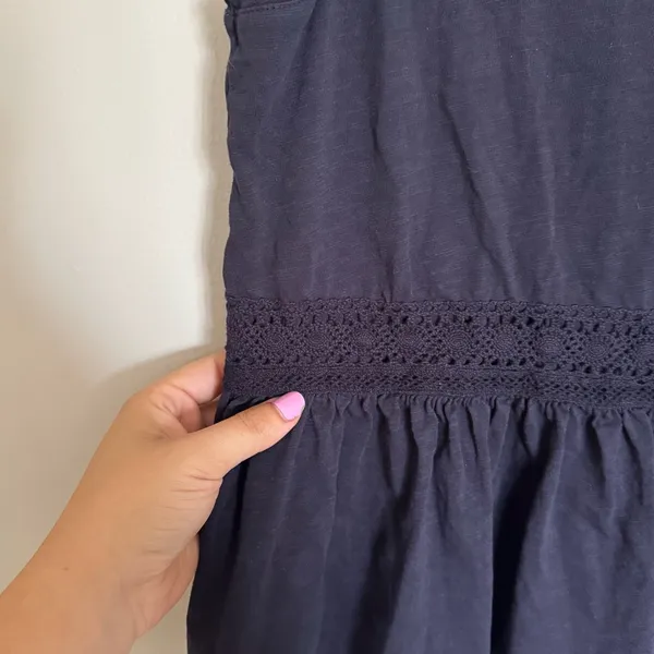 Barbour Willow Swing Top – Women’s US 8 / UK 12 Midnight Navy Crochet Tie Back - Image 3