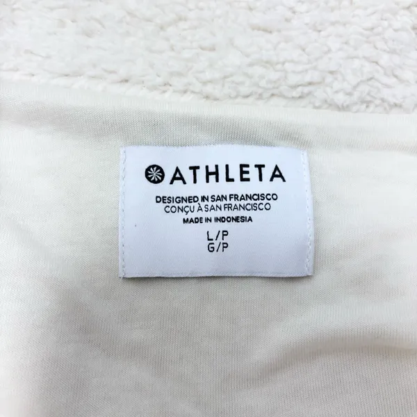 Athleta Tugga long sherpa jacket in a‎ natural/cream color Size L - Image 9