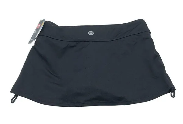 TYR Womens Durafast Elite Solid Della Skort Adjustable Ties UPF 50+ Black M/8 - Image 7