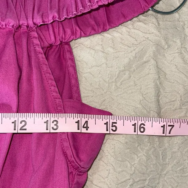 Anthropologie Maeve Mona Off The Shoulder Midi Fit & Flare Dress Fuchsia Size XS - Image 12