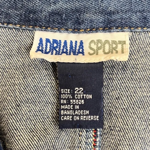 Vintage 90s Denim Chore Jacket Women 22 Blue Button Front Adriana Sport Pockets - Image 3
