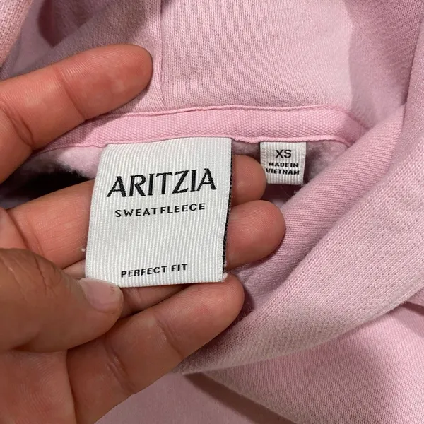 Aritzia Sweatfleece Perfect Hoodie XS Pink Oversized Pullover Cozy - Image 4