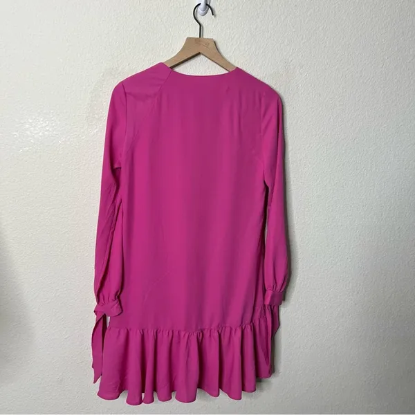 Anthropologie Mare Mare Hot Pink Ling Sleeve Tunic‎ Dress Dropped Waist Size XS - Image 7
